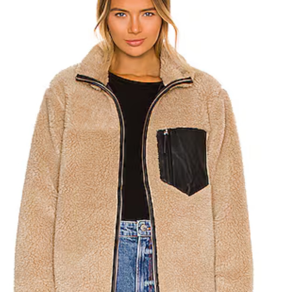 Annie Bing Ryder Faux Fur Jacket in Camel